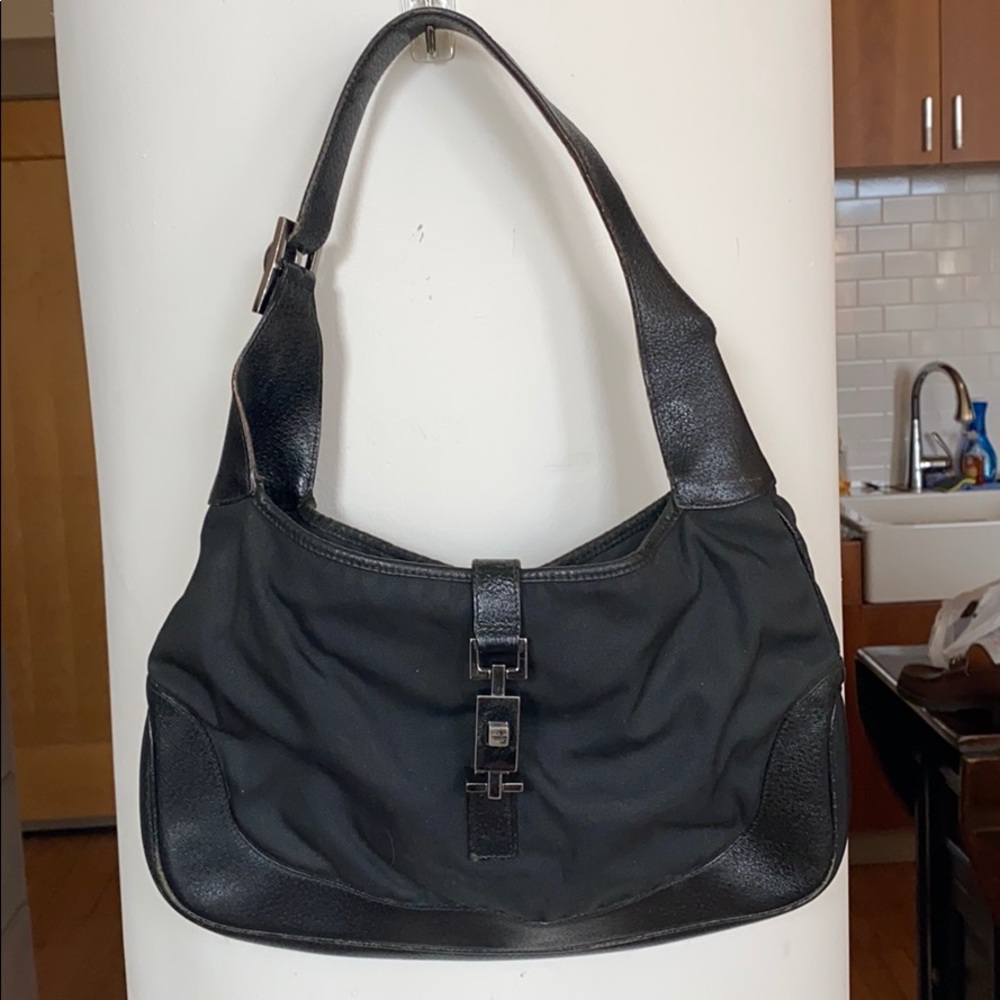 Gucci leather and nylon the “Jackie” bag